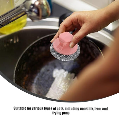 FOMIYES 6pcs Kitchen Cleaning Ball Stainless Steel Scrubbers Pot Decontamination Brush Non-damaging Brush for Pots and Pans