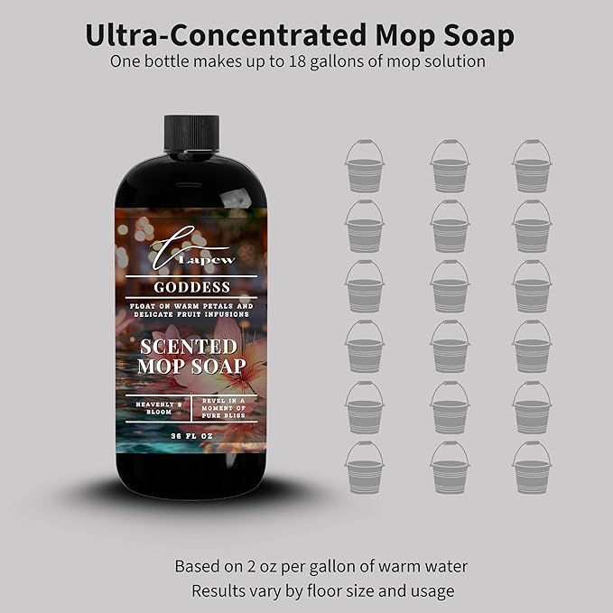 Lapew Goddess Scented Mop Soap - Sweet Grace Type | Luxury Floor Cleaner Concentrate for Mopping Tile, Laminate, Vinyl & Hardwood | Streak-Free, Low-Foam | 36 oz