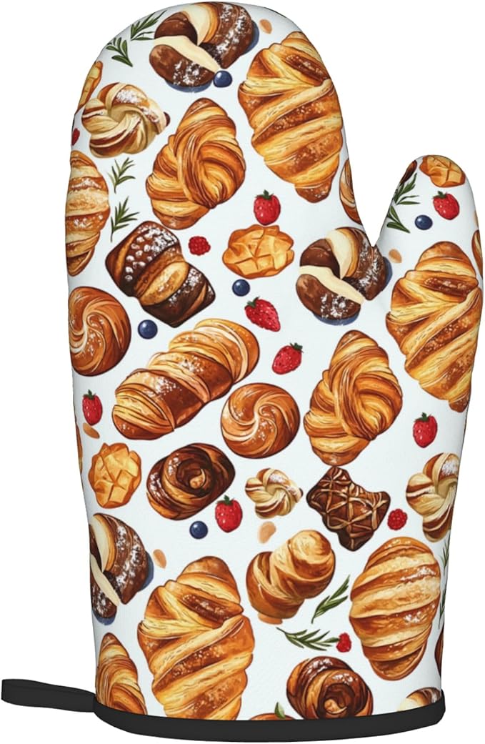 Oven Mitt and Pot Holders Sets - Food Oven Gloves Hot Pads Set of 2 Bread Kitchen Mitts for Cooking BBQ Baking Grilling