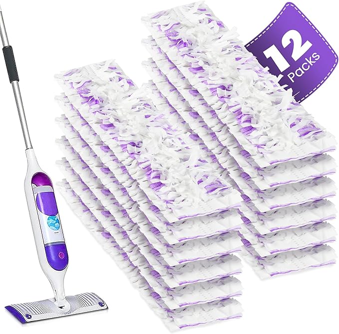 12 Pack Disposable Power Mop Refills Compatible with Swiffer Power Mop, for Swiffer Power Mop Pads, for Floor Cleaning, Unscented & Thickened Pads