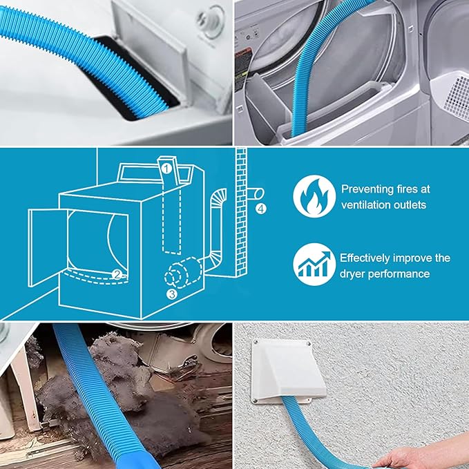 Upgraded Dryer Vent Cleaner Kit: Universal Vacuum Hose Attachment for Lint Removal Fits All Vacuums Cleaner Vacuum Hose With Brush Lint Brush Gloves
