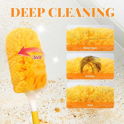 20 Count Duster Refill for Swiffer Duster with 1 Handle, Heavy Duty Duster Refills, 360 Dusters Refills Kit, Disposable Dusters for Swiffer Duster Extended Handle for Cleaning