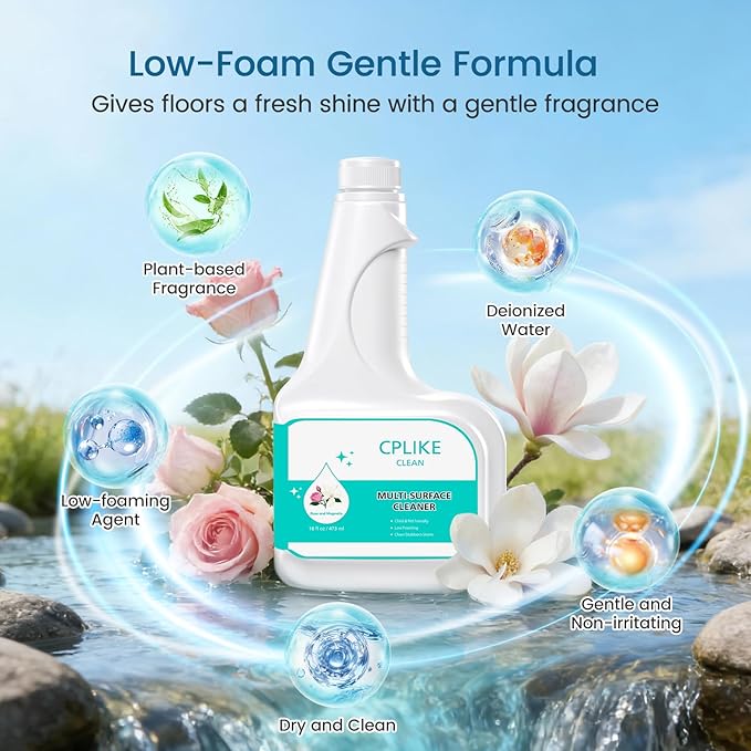 CPLIKE Floor Cleaning Solution Compatible with eufy Omni C20, X8 Pro, X10 Omni, G series, L Series Robot Vacuums, Dilution Ratio 1:200, 473 ml /15.99 fl oz, for Multi-Surface Hard Floor(2 Bottles)