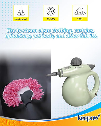KEEPOW 10 Pack Steam Cleaner Attachments for Most Handheld Steam Cleaner Microfiber Cloths Cover Compatible with Bissell Steam Shot Omni/Wagner/McCulloch/Phueut Steam Cleaner Accessories