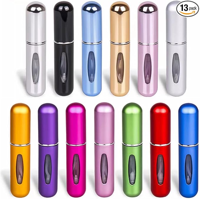 13pcs 5ml/0.2oz Refillable Cosmetic Spray Bottles ，5 Ml Portable Perfume Spray Bottle set, 5mL Spray Bottle Multi-Pack For Women Outdoor And Traveling