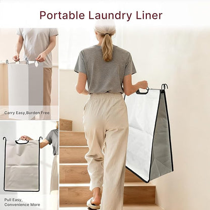 180L Laundry Sorter 3 Section – Heavy Duty Rolling Laundry Basket with Lockable Wheels and Lid, 3 Large Separate Removable Bags, Laundry Hamper Cart for Laundry Room Organizer (White)