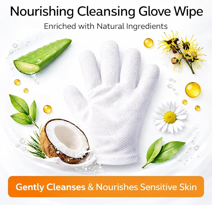 Aurora Pet Glove Wipes for Dogs & Cats, Wearable No-Rinse Grooming Glove Wipes for Paws, Face, Ears & Body, Hypoallergenic Disposable Pet Cleaning Wipes, Unscented, 36 Count