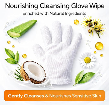 Aurora Pet Glove Wipes for Dogs & Cats, Wearable No-Rinse Grooming Glove Wipes for Paws, Face, Ears & Body, Hypoallergenic Disposable Pet Cleaning Wipes, Unscented, 24 Count