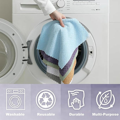 80 Pack Microfiber Cleaning Cloth Roll Reusable Paper Towels 12"x12" Tear Away Cloth,Absorbent Dish Rags for House Kitchen,Wash Cloths,Lint Free Rags for Window Cars Cleaning Supplies