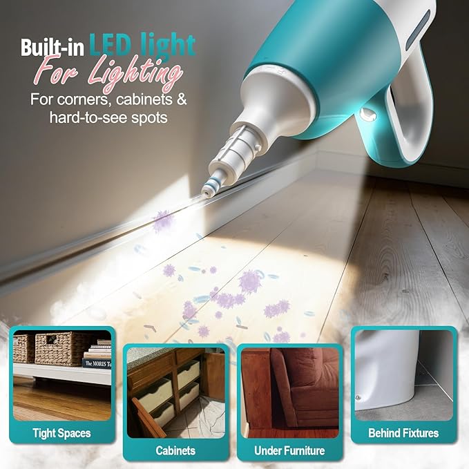 Steam Mop, Handheld Steam Cleaner with Rotating Scrub Brush & Detachable Steam Mops for Floor Cleaning, Refill Anytime, 10-in-1 Multi-purpose Steam Cleaner for Home, Tile, Grout, Furniture