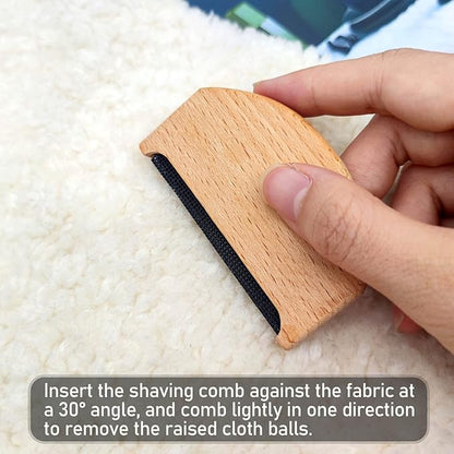 BlingKingdom 2pcs Wool Cashmere Comb Manual Portable Sweater Comb Pill Remover Wooden Pilling Fuzz Fabric Lint Remover Clothing Brush Tool for Clothing Garments Knitwear Cashmere Woolens Coats Shaver