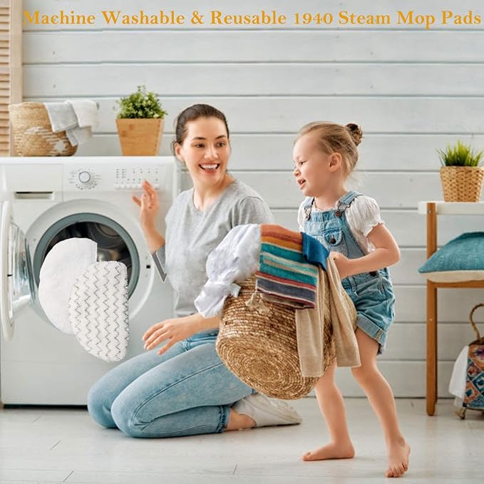 6 Pack Replacement Steam Mop Pads for Bissell Powerfresh Steam Mop 1940 1440 1544 1806 2075 Series, Model 19402 19404 19408 19409 1940a 1940f 1940q 1940t 1940w B0006 B0017,Washable Cleaning Pad