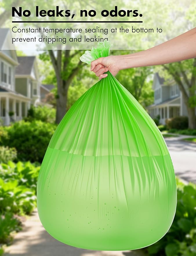 Trash bags 13 Gallon Biodegradable: Aievrgad Garbage bags for tall kitchen trash can liner, 50 count,Unscented, Heavy Duty, Thickened, for food/kitchen waste or Graden,green 50L