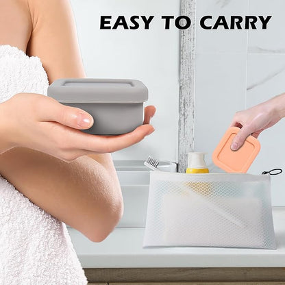 AIDIMMING Shampoo Bar Holder for Travel - 100% Leakproof Portable Soap Case for Shampoo,3.7oz Dove Soap Bar - for Travelers & Gym, Camping, Airplane Essentials (Orange)