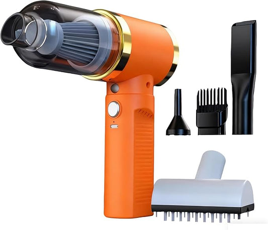 Car Vacuum Portable Cordless,Car Vacuum Cleaner high Power, Home Handheld Vacuum 30Mins with Battery,Portable Vacuum Cordless 5000mAh,Small Vacuum for Car, Home, Pet Cleaning,Office.(Orange)