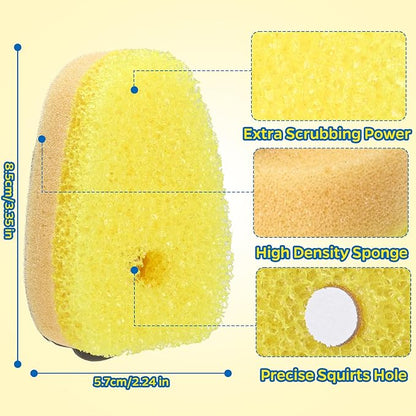 Sponge Dishwand Brush Refills for Scotch-Brite Dishwand - 10 Pack Dish Soap Non-Scratch Brush Refills for Nonstick Pots and Pans, Glass & Tubs (Yellow)