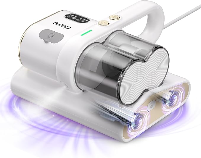 Mattress Vacuum Cleaner, 16KPa Suction, Dual Brushroll & Suction, Smart Dust Sensor, UV-C 253.7nm, HEPA, Fragrance Mist, 16.4FT Cord, Lightweight for Bed Sofa Carpet (Fragrance Not Included)