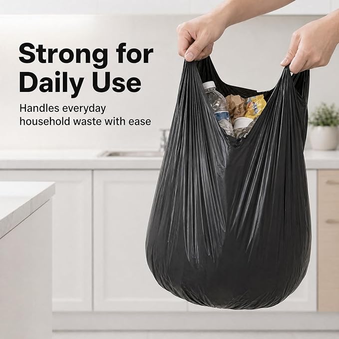 4 Gallon Small Trash Bags 105 Count Tear & Leak Resistant Small Garbage Bags For Bathroom White Trash Can Liners - 40% Thicker competitor brands roll bags