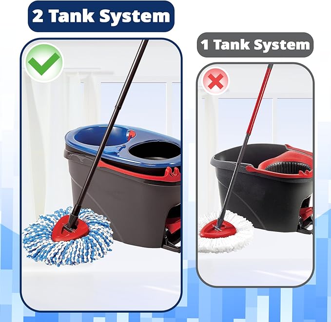 Mop Head Replacement, 3 Pack Spin Mop Refill Replace Head for Rinseclean 2-Tank System, Microfiber & Machine Washable