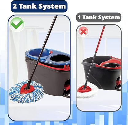 Mop Head Replacement, 3 Pack Spin Mop Refill Replace Head for Rinseclean 2-Tank System, Microfiber & Machine Washable