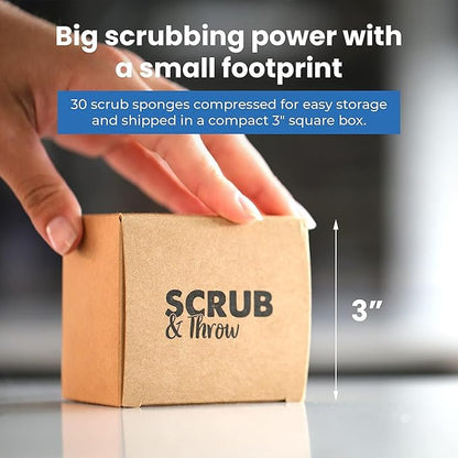 Scrub & Throw Loofah Scrub Sponge, Natural, Plastic-Free, Non-Scratch, for Kitchen, Dishes, Pots and Cleaning, Plant-Based, Plastic-Free, Eco-Friendly, Biodegradable, 180 Pack