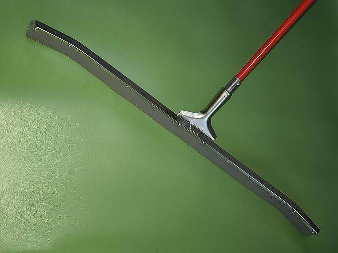 36 in Rubber Made Curved Industrial Duty Steel Floor Squeegee 36" with Handle 78" Extension Pole
