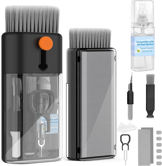 Keyboard Cleaner Laptop Cleaning Kit - Computer Tech Cleaning Brush, Electronic Screen Cleaner Spray and Wipe with Multi-Function Cleaning Tool for MacBook, Tablet, iPhone, Earbuds, Camera, Gaming