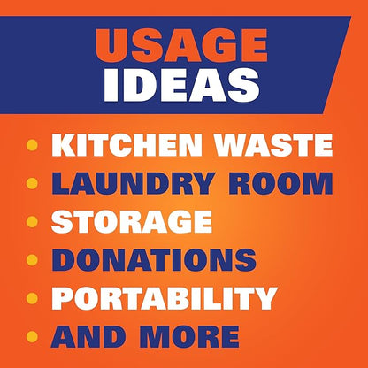 Hefty Strong White 13 Gallon Trash Bags with Drawstrings, Unscented Tall Kitchen Trash Bags, Resists Leaks, Punctures, and Tears, Durable Closure, 120 Ct.