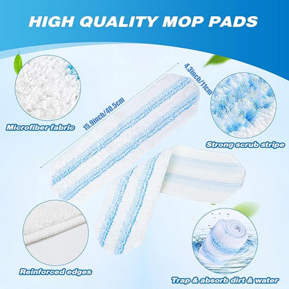 Mop Heads Replacement Compatible with O Cedar H2prO Flat Mop System, H2prO Flat Mop Replacement Pads, Flat Mop Refills, Flat Mop Replace Head for Floor Cleaning, Machine Washable, 8 Pack