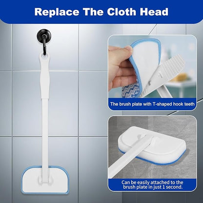MOSEN Scrub Brush for Shower,4-in-1 Cleaning Brushes with 4 Different Function Cleaning Heads Brush for Shower Cleaning Bathroom Kitchen Car Tub Tile