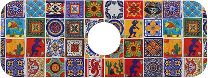 Mexican Tiles Multicolored Bright Colorful 15" X 5.5" Kitchen Sink Splash Guard Faucet Faucet Guard Draining Mat Sink Splash Guard Faucet Kitchen Bathroom