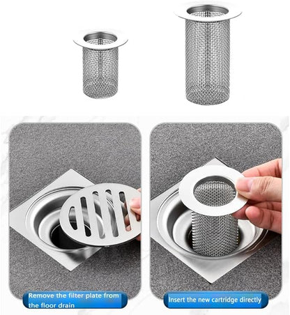 2 Pack Sink Drain Hair Catcher Shower Drain Strainer Stainless Steel Long Cylinder Tub Mesh Strainer Slop Basket Filter Trap for Bathroom Sink Utility Room Laundry Room RV Lavatory Bathtub