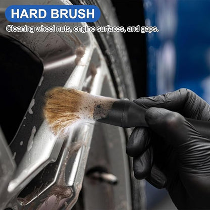 3Pcs Wheel Brush Kit, Soft Stiff Bristle Car Wheel Cleaner Brush for Tire & Rim Cleaning, Safe for Cars, Trucks, SUVs, Motorcycles, RVs - Ideal for Car Detailing (3)