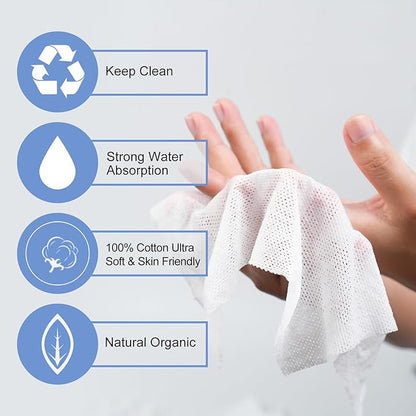 Compressed Disposable Face Towel: 100pcs Mini Tablets Portable Paper Clean Washcloths For Travel Travel Cleaning Camping Hiking Essentials - 3s Absorb 50gsm 5x Reusable