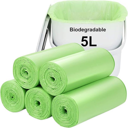 Trash bags 1.3 gallon Biodegradable: Aievrgad Garbage bags for tall kitchen trash can liner, 120 count,Unscented, Heavy Duty, Thickened, for food/kitchen waste or Graden,green 5L