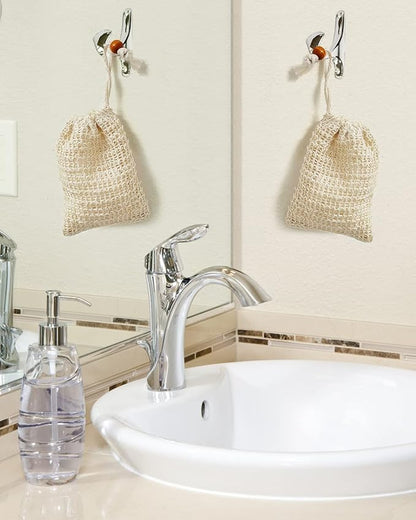 Soap Bags Mesh Exfoliating 8 Pieces, 100% Natural Sisal Soap Pouch Savers for Shower Use Like Massaging and Scrubbing(5.9 × 3.9inches)