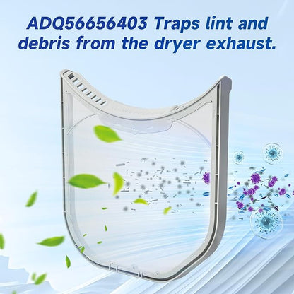 ADQ56656403 Dryer Lint Filter Screen Replacement for LG WashTower & Dryers | Compatible with DLEX4000W DLGX4001W DLGX4201B DLGX4201W | 11.2" × 10.9" Lint Trap | Replaces 4960837 AP7012980 PS16546780