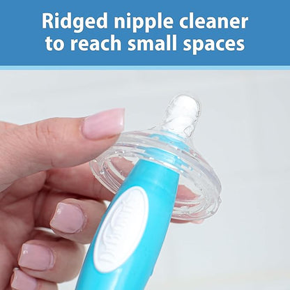Dr. Brown's Soft Touch No Scratch Baby Bottle Cleaning Brush, Nipple Cleaner & Suction Cup Base for Easy Storage, BPA Free, Pink, 4 Pack