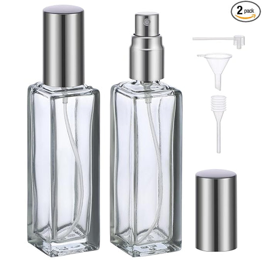 Segbeauty 20ml Refillable Perfume Bottle Travel, 2pcs Empty Glass Spray Bottles Atomizer, Mini Pocket Leakproof Fine Mist Sprayer for Perfume Cologne Dispenser Fragrance Container Set Travel Accessory