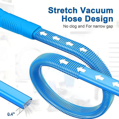 Upgraded Dryer Vent Cleaner Kit: Dryer Lint Vac Attachment, Universal Vacuum Hose Attachment Tool for Lint Removal (Blue Black)