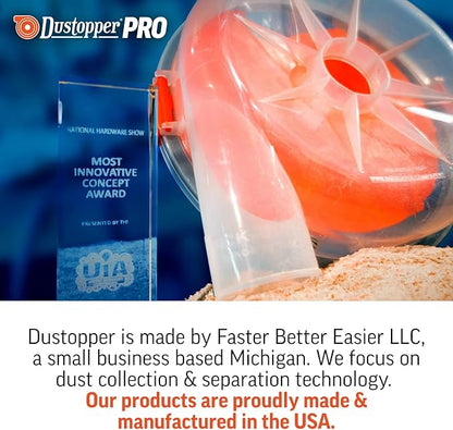 Dustopper PRO Low-Profile Dust Separator Only Elbows & Hose Sold Separately, Up to 99.9% Efficiency, Vacuum Accessories for Wet/Dry Vac with at Least 5HP, Fits 2-½” Nominal Fittings