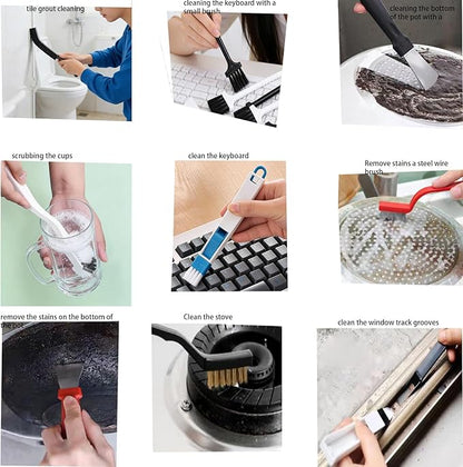 13 Pcs Crevice Cleaning Brush Tools Thin Hard Bristle Gap Brushes Small Spaces Cleaning Supplies for Bathroom Shower Bottle Corner Grout Kitchen Toilet Cup Sink Window Track Narrow Crevice Tool