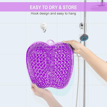 BESKAR XL Large Foot Scrubber Mat for Use in Shower - Shower Foot Cleaner to Eliminate Calluses Dead Skin, Foot Massager Mat for Men & Women to Soothe Achy Feet, Non Slip Suction Cups