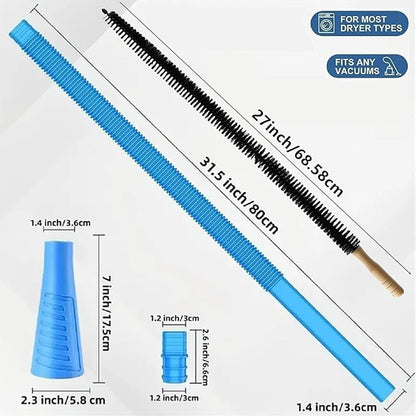 Universal Dryer Vent Cleaner Kit Compatible with Most Vacuum Cleaner Include Vacuum Hose Attachment Accessories Brush Lint Act Brush,Dryer Vent Vacuum Hose with Basic Protective Gloves