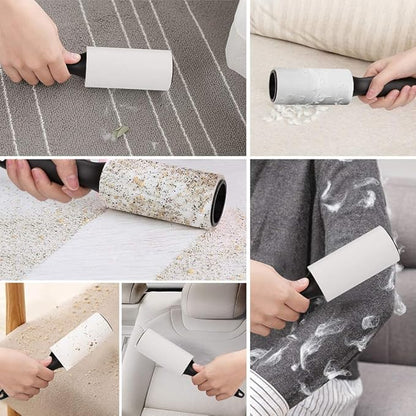 Lint Roller for Pet Hair - 480 Sheets, 4 Handles & 8 Refills, Easy-Peel Diagonal Cut, Strong Adhesive for Clothes, Furniture, Car, Dog & Cat Hair Remover