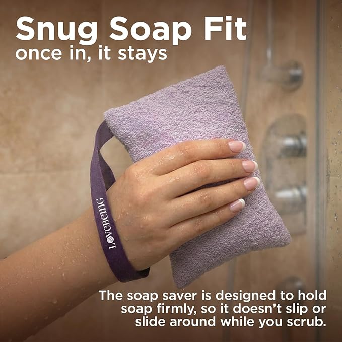 LoveBeing Scrubbed Soap Saver, Exfoliating Bar Soap Pouch & Bar Soap Holder for Smooth, Clean Skin, Durable Soap Bag for Bath & Shower (2 Count, Assorted Colors)