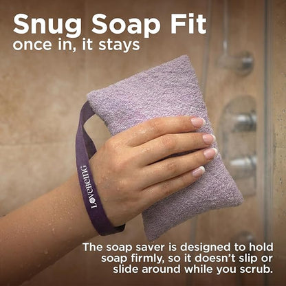 LoveBeing Scrubbed Soap Saver, Exfoliating Bar Soap Pouch & Bar Soap Holder for Smooth, Clean Skin, Durable Soap Bag for Bath & Shower (2 Count, Assorted Colors)
