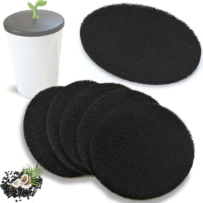 NewKe 12 Pack Natural Carbon Filter Refills for Chef'n 401-420-120 EcoCrock Counter Compost Bin, Indoor Compost Buckets, Carbon Filter Replacements Approx 6-1/2 x 5 Inches 3/8 Inch Thick