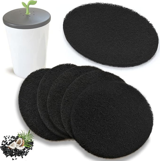 NewKe 12 Pack Natural Carbon Filter Refills for Chef'n 401-420-120 EcoCrock Counter Compost Bin, Indoor Compost Buckets, Carbon Filter Replacements Approx 6-1/2 x 5 Inches 3/8 Inch Thick