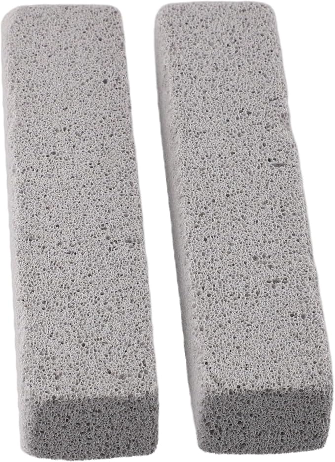 2-Pack Pumice Stone Cleaning Sticks with Handle for Toilet Bowl, Pool Tile, Grill and Bathroom - Removes Hard Water Rings, Lime, Calcium and Rust Stains